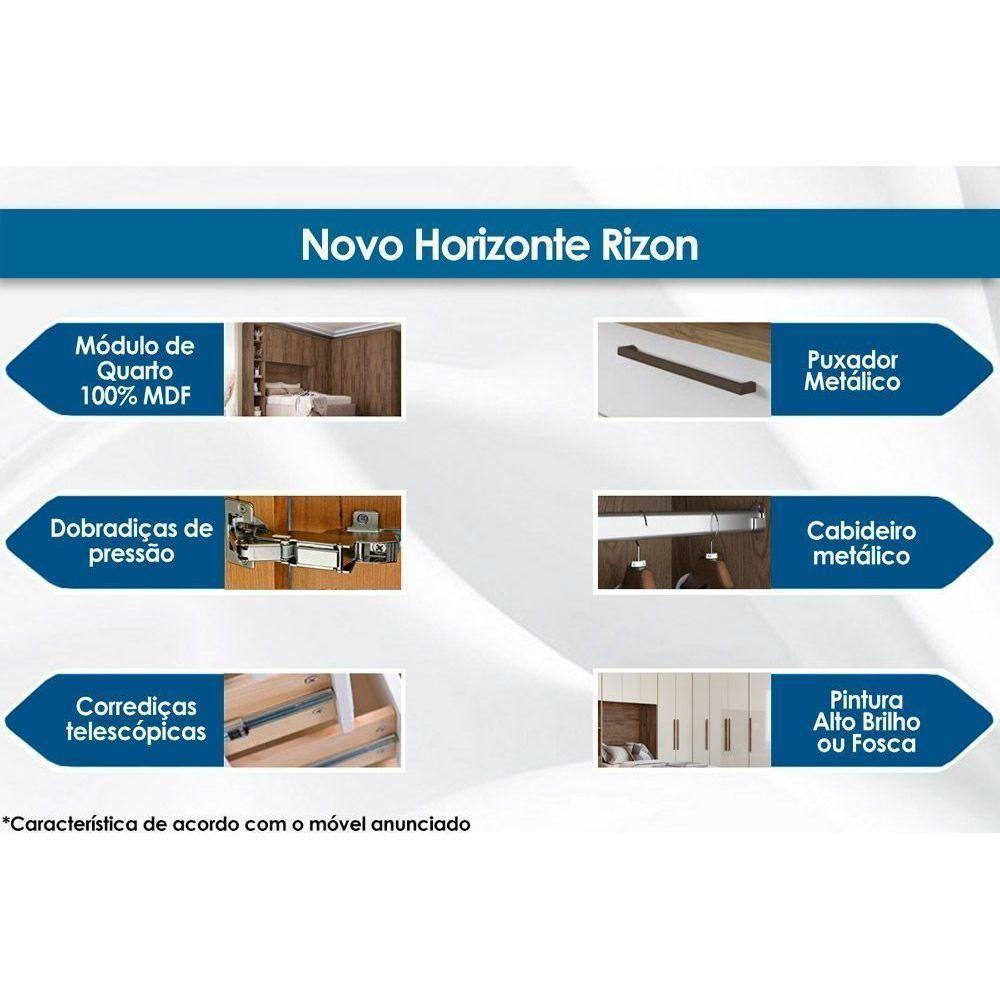 Miniatura Quarto Modulado Rizon 6 Peças (1 Closet + 2 Guarda Roupas + 1 Complemento) Qc209 Cumaru