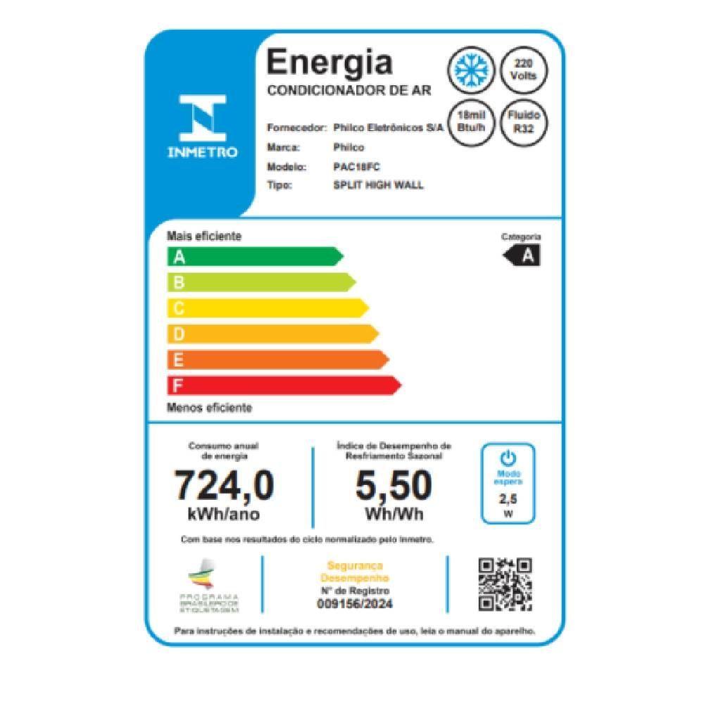 Ar Condicionado Split Inverter Philco PAC18FC 18000 BTUs Frio 220V