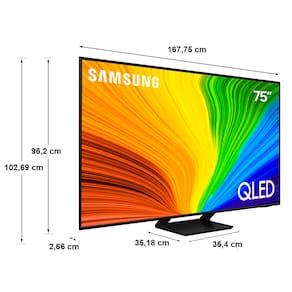 Smart TV 75" QLED 4K Samsung QN75Q70DAGXZD com Pontos Quânticos, Upscaling, Gaming Hub, Design AirSlim, Alexa built in e Painel até 120Hz