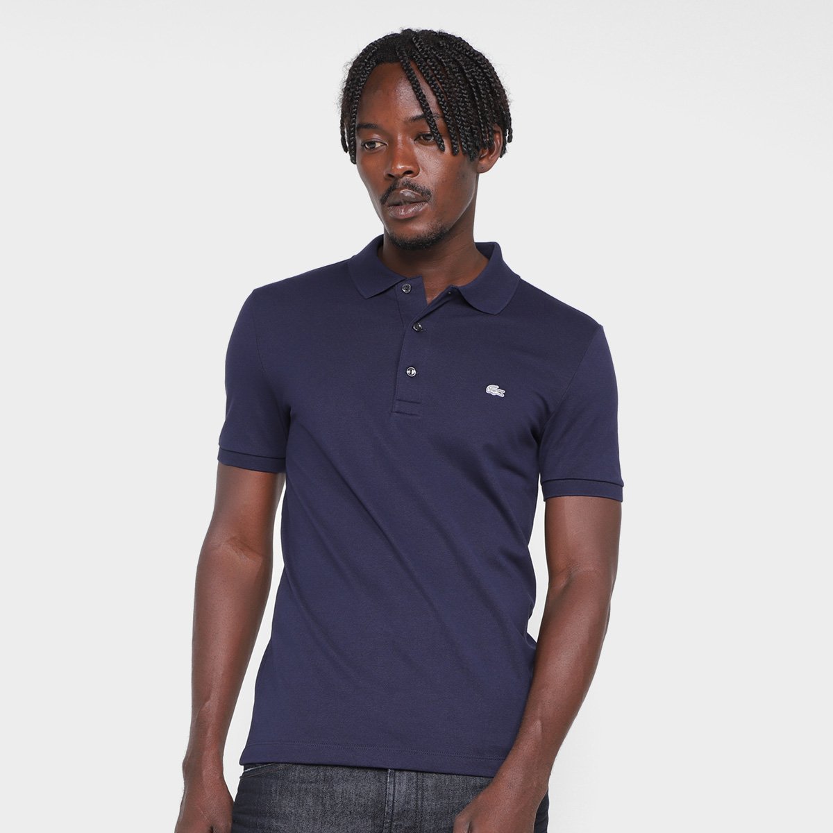 Miniatura Camisa Polo Lacoste Slim Fit Masculina Marinho - EEGG