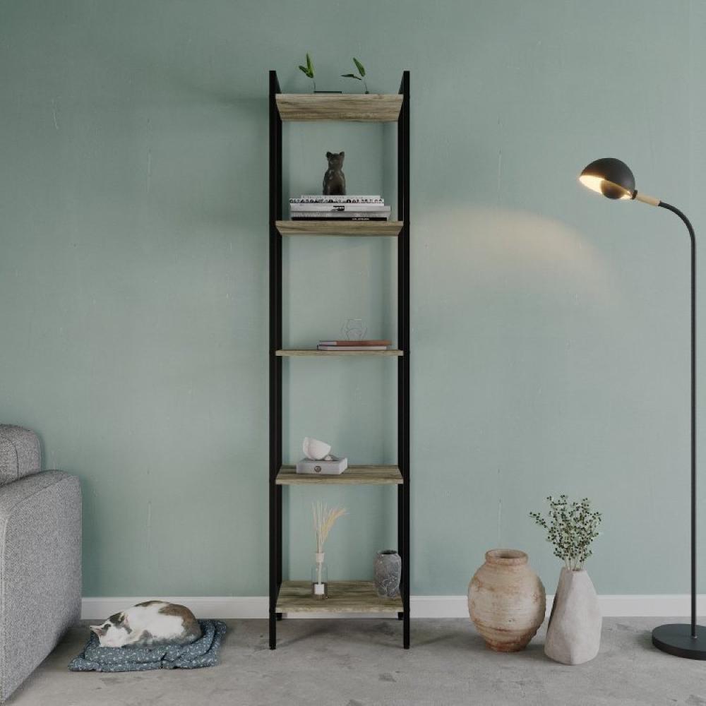 Conjunto Rack para TV até 50 Polegadas 1 Nicho Aéreo 1 Estante Estilo Industrial Active Yescasa Carvalho