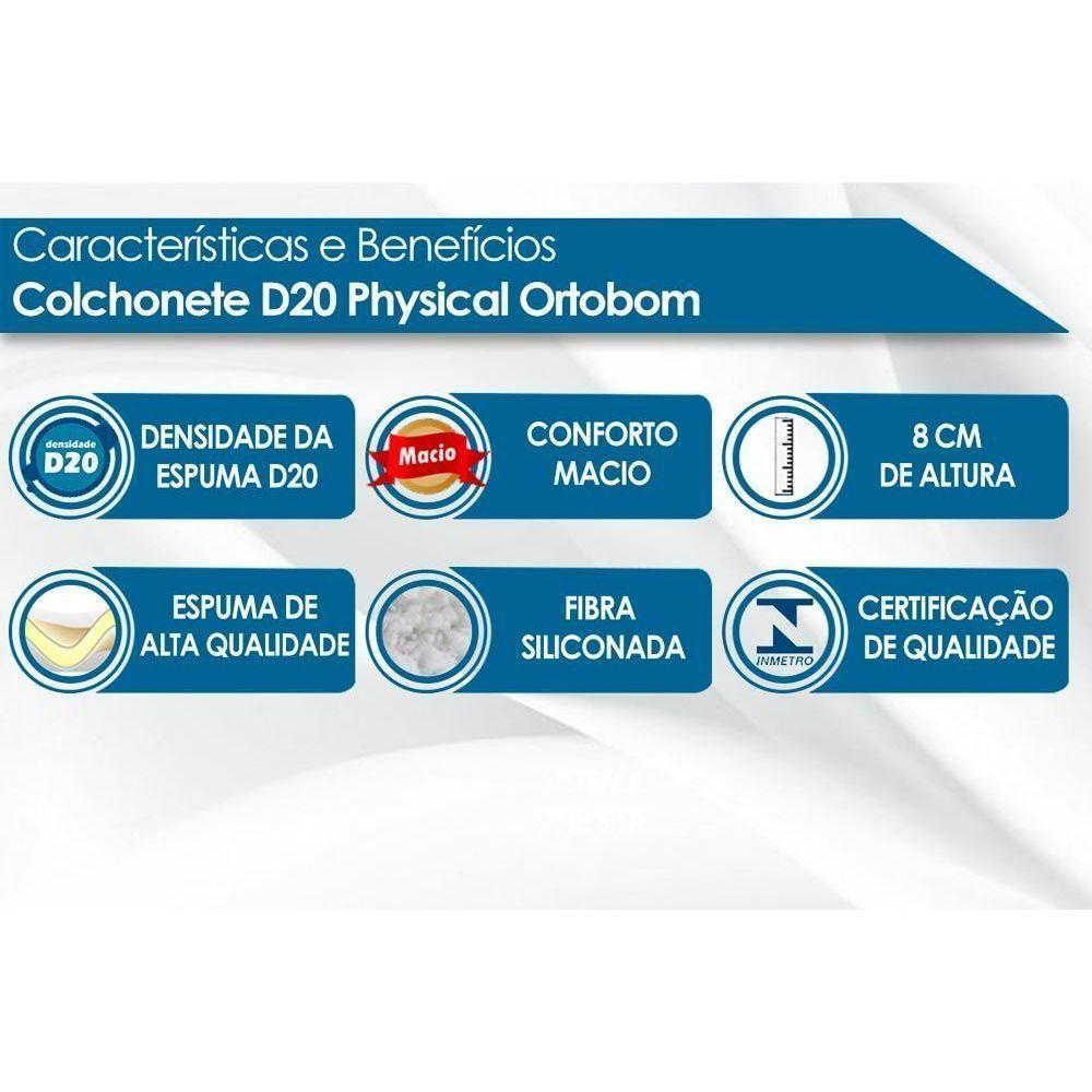 Miniatura Colchonete Viúva D20 Physical Multiuso Viagem Camping (128x188x8) - Ortobom