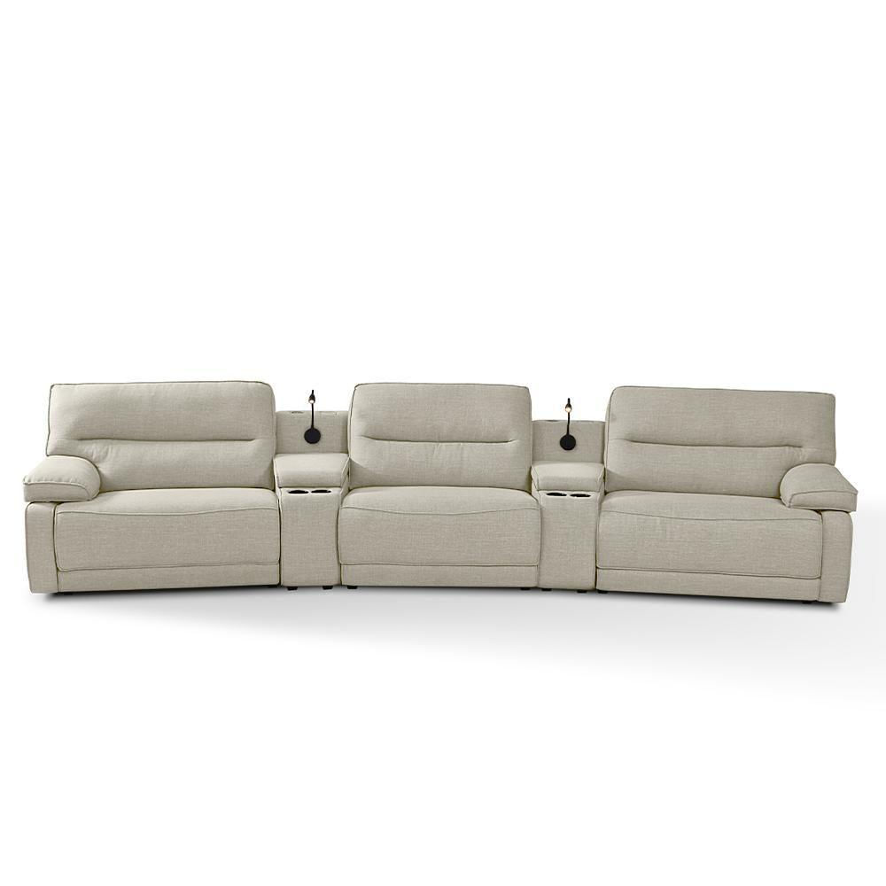 Miniatura Sofá Decorativo Swift C/porta Copos Baú Cooler Reclinável Retrátil Linho Offwhite G81 - Gran Belo