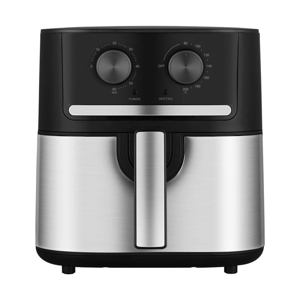 Miniatura Fritadeira Air Fryer Midea Cyclone Preto e Inox 5,5L 110V FM55S1