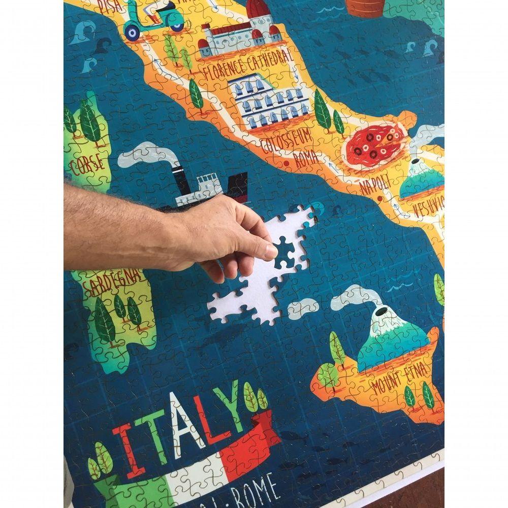 Miniatura Quebra Cabeça Mapa Ilustração Da Itália 78 X 78cm - 676 Pçs
