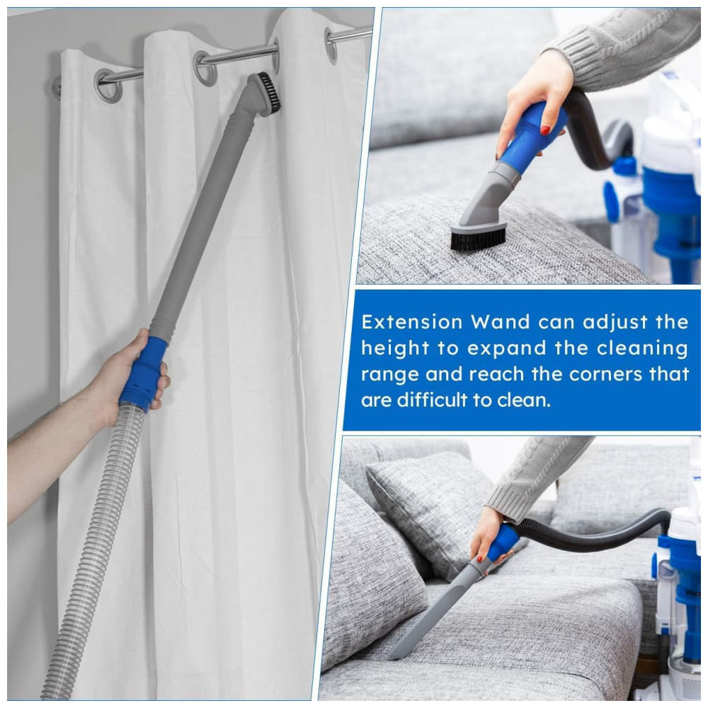 Miniatura Aspirador de Pó Portátil sem Saco para Piso Duro e Pelos de Pet, 110V 600W, Vacmaster UC0101, Branco e Azul