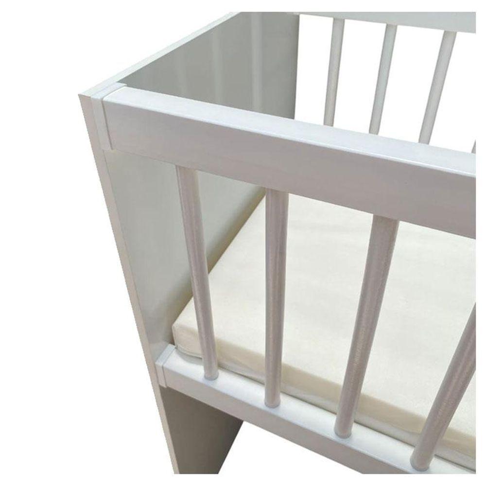 Miniatura Mini Berço Moisés Alegria Com Colchão E Cômoda Infantil Ternura Baby Branco Flex - Incorplac