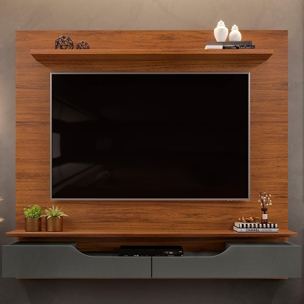 Miniatura Painel Suspenso Tv 60 Pol 160 Cm 27032 Freijo Cinza Urbano Dj Moveis Freijo Cinza Urbano
