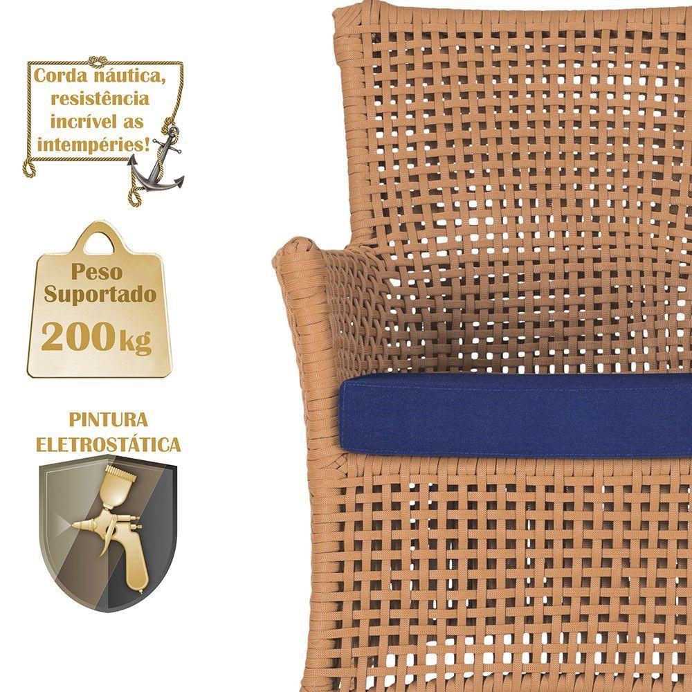 Miniatura 1 Sofá área Externa Igapó Alumínio Marrom Corda Náutica E10 Terra Cota