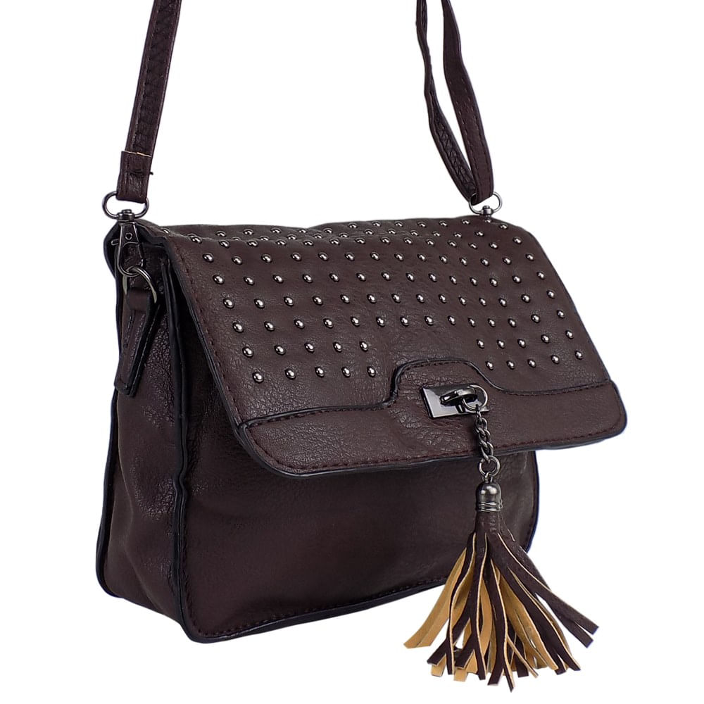 Miniatura Bolsa Feminina Tiracolo Marrom Alça Transversal