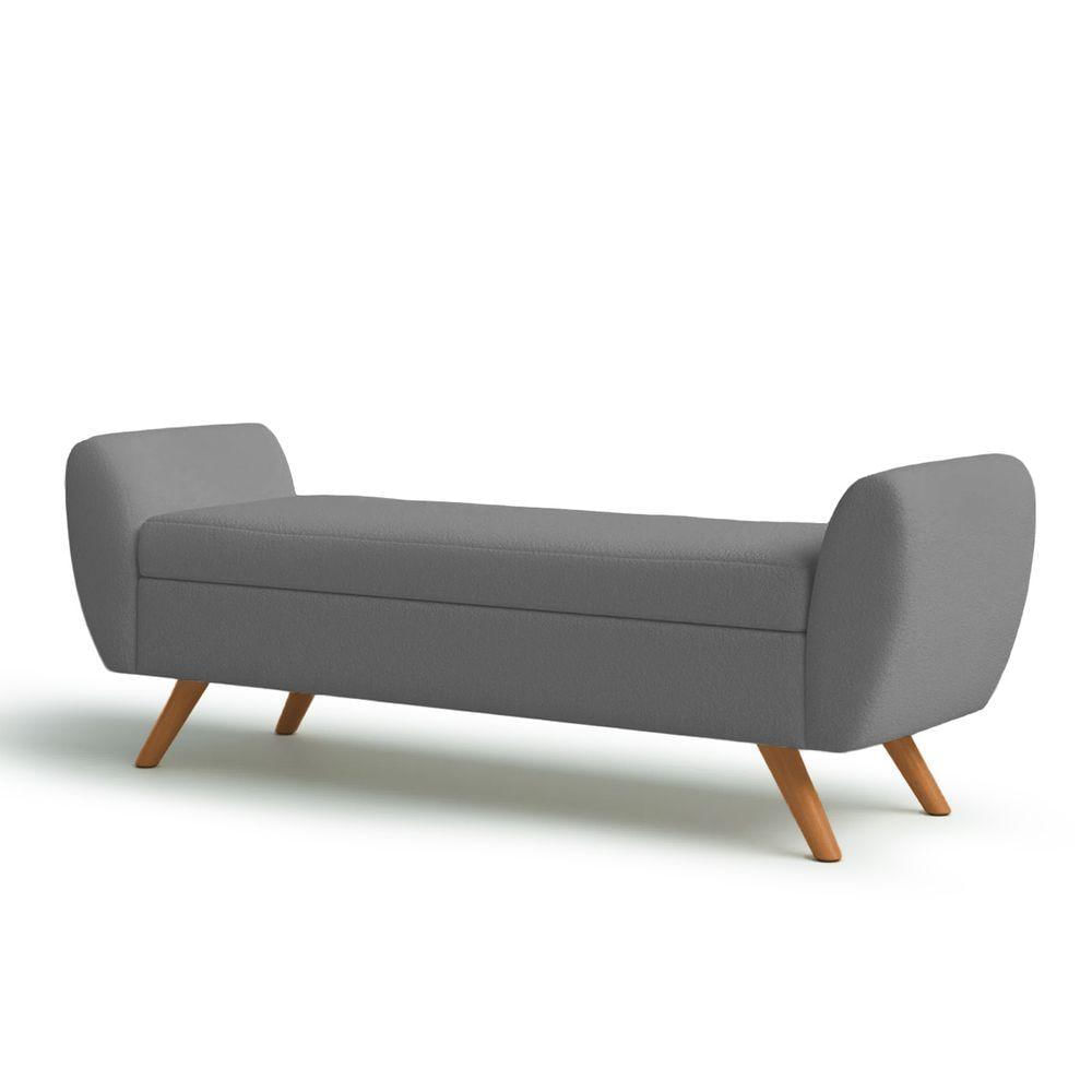 Miniatura Recamier Bau Grecia 1,40M Suede Cinza - Clique Decor