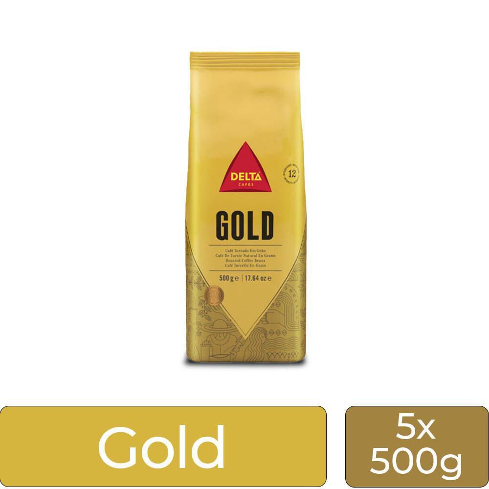 Miniatura Café Em Grãos Delta Cafés Gold Int 12 Kit 5 Pacotes De 500G