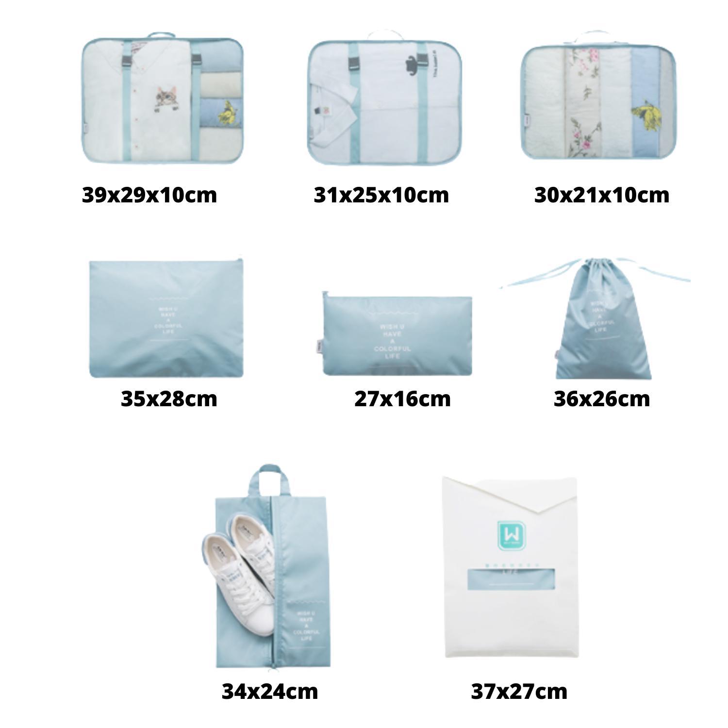 Kit Organizador Para Mala De Viagem 7 Peças - Cactus