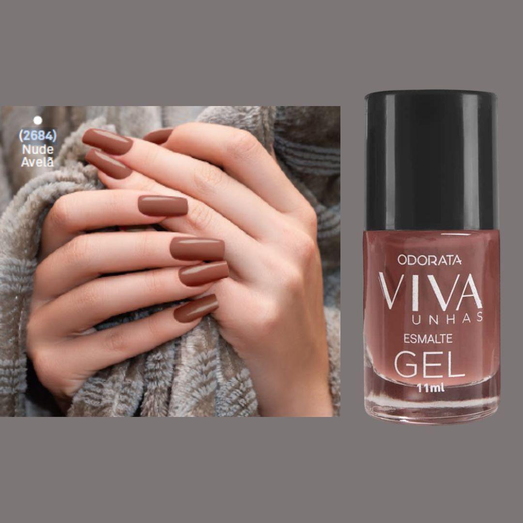 Miniatura Esmalte Em Gel Nude Avelã Não Precisa Cabine Secagem Rápida