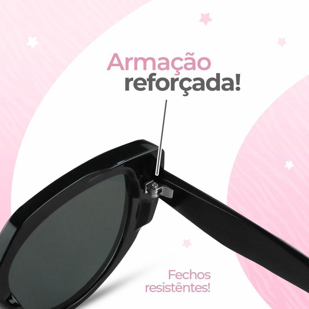 Oculos Sol Feminino Proteção Uv Praia Social Vintage + Case Preto Luxo Moda Acetato Delicado Verão