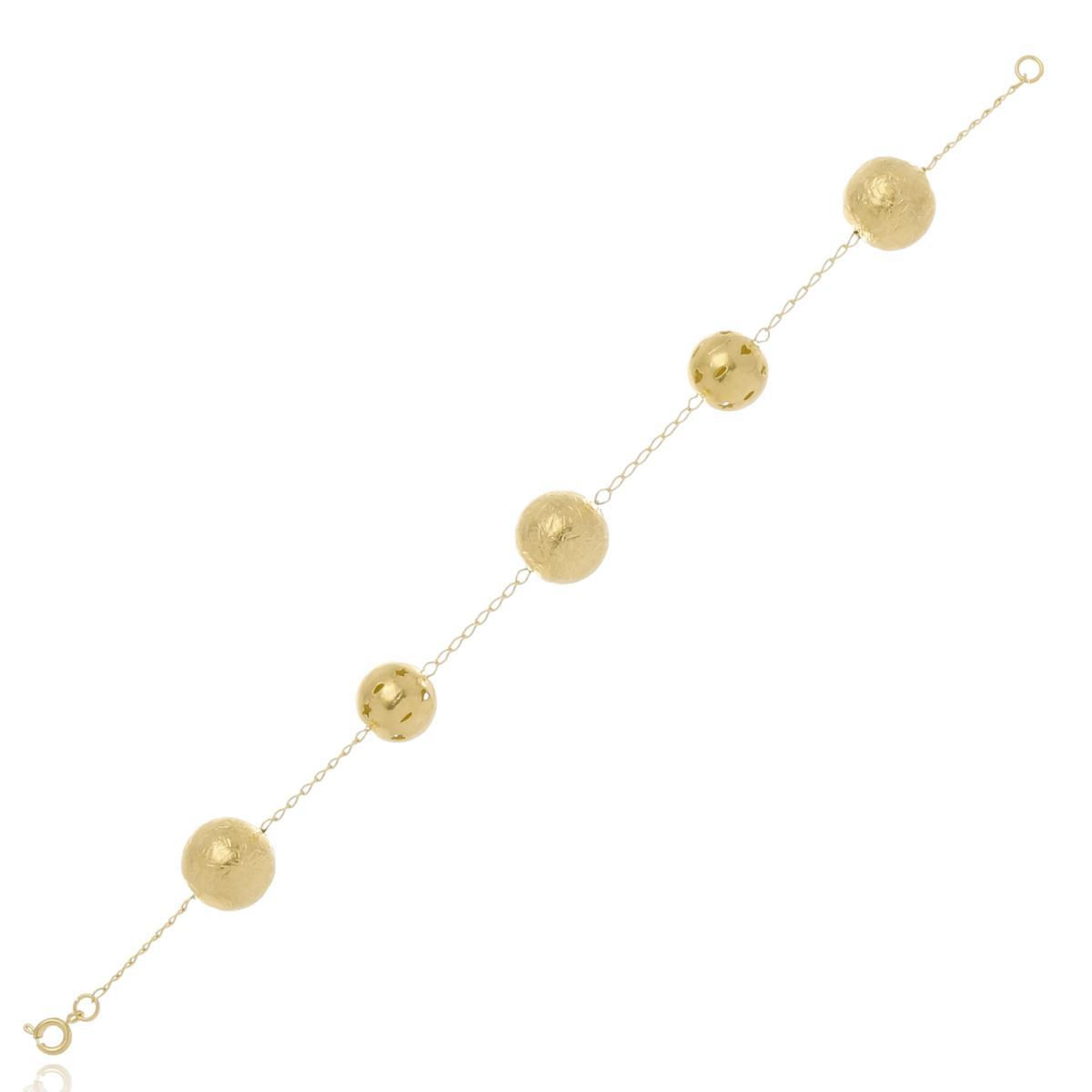 Miniatura Pulseira Bolas Grandes - Ouro Amarelo