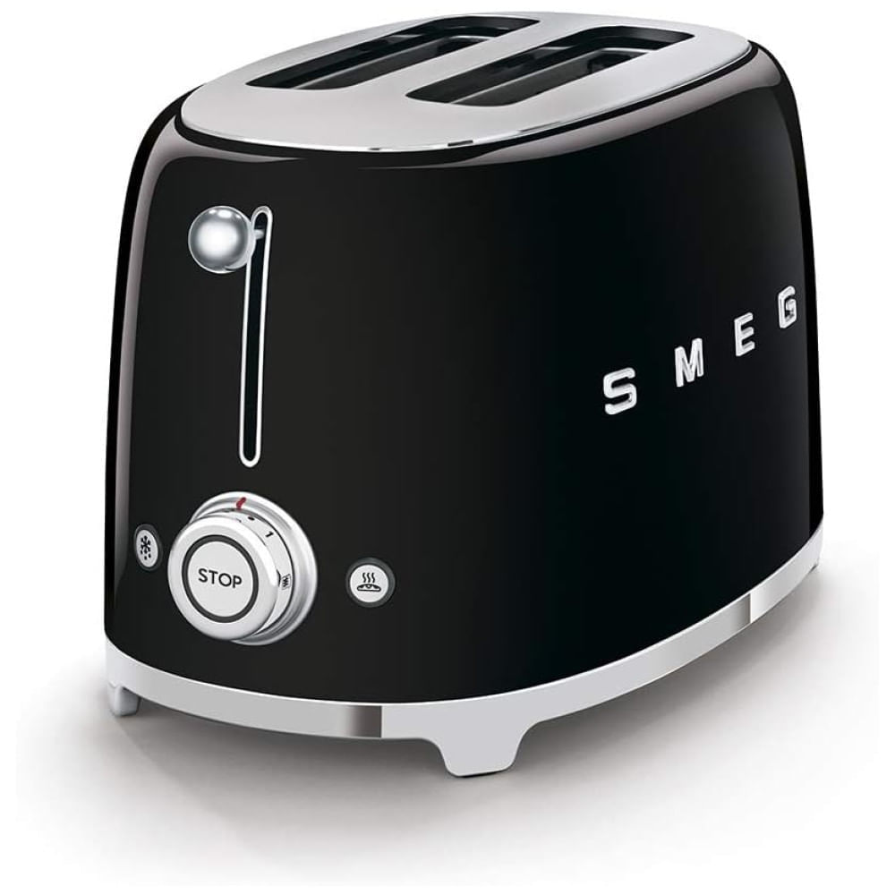 Conjunto Smeg Retro de Cafeteira e Torradeira 2 Fatias Preta