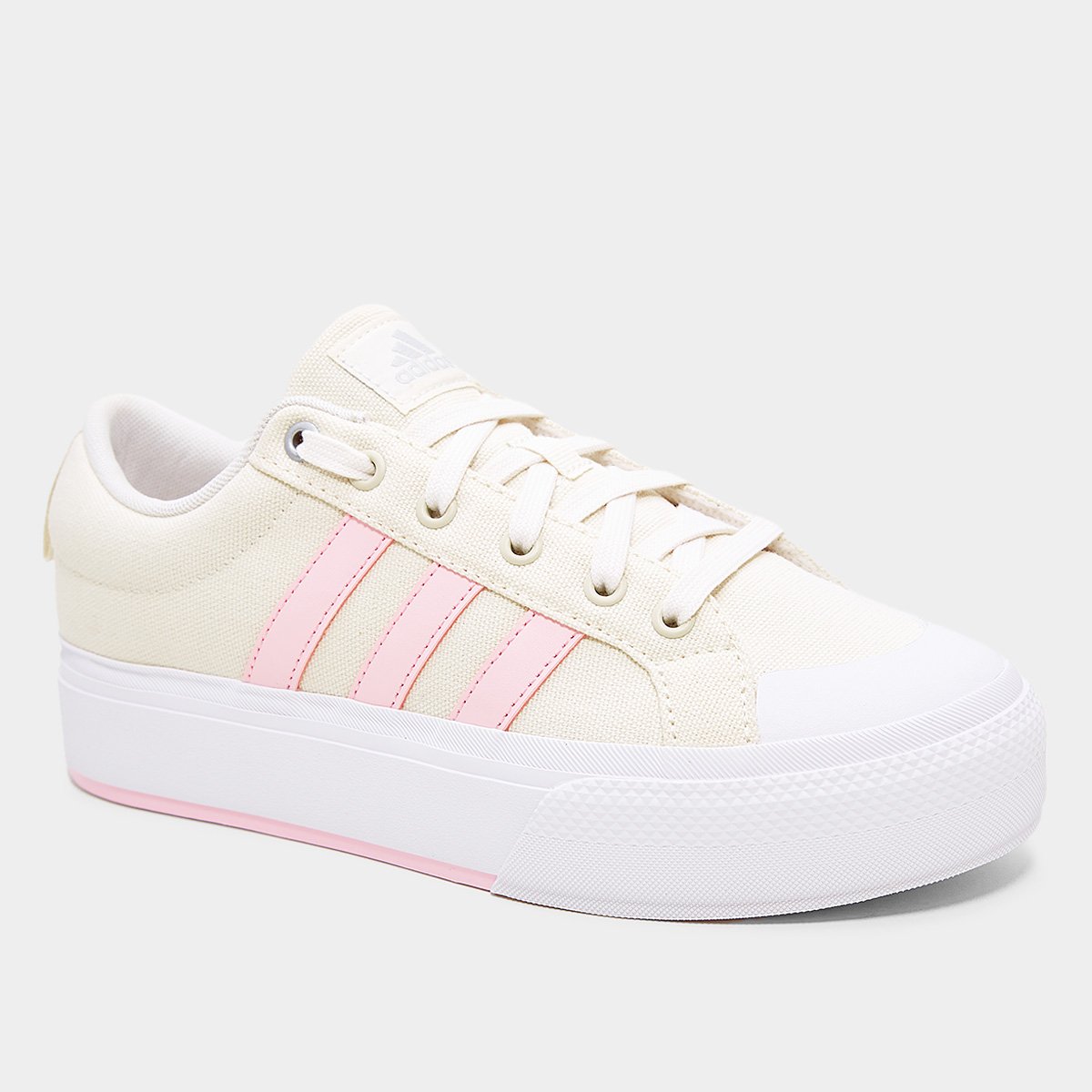 Miniatura Tênis Adidas Brava Platform Feminino Branco+Rosa - 34