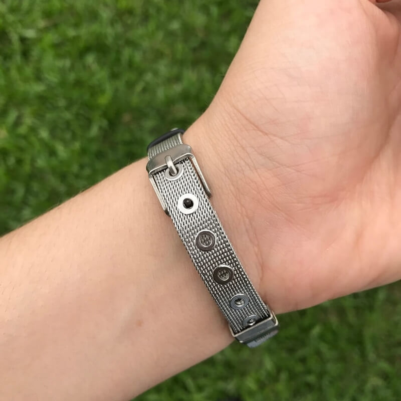 Miniatura Pulseira Masculina Malha de Aço Inox