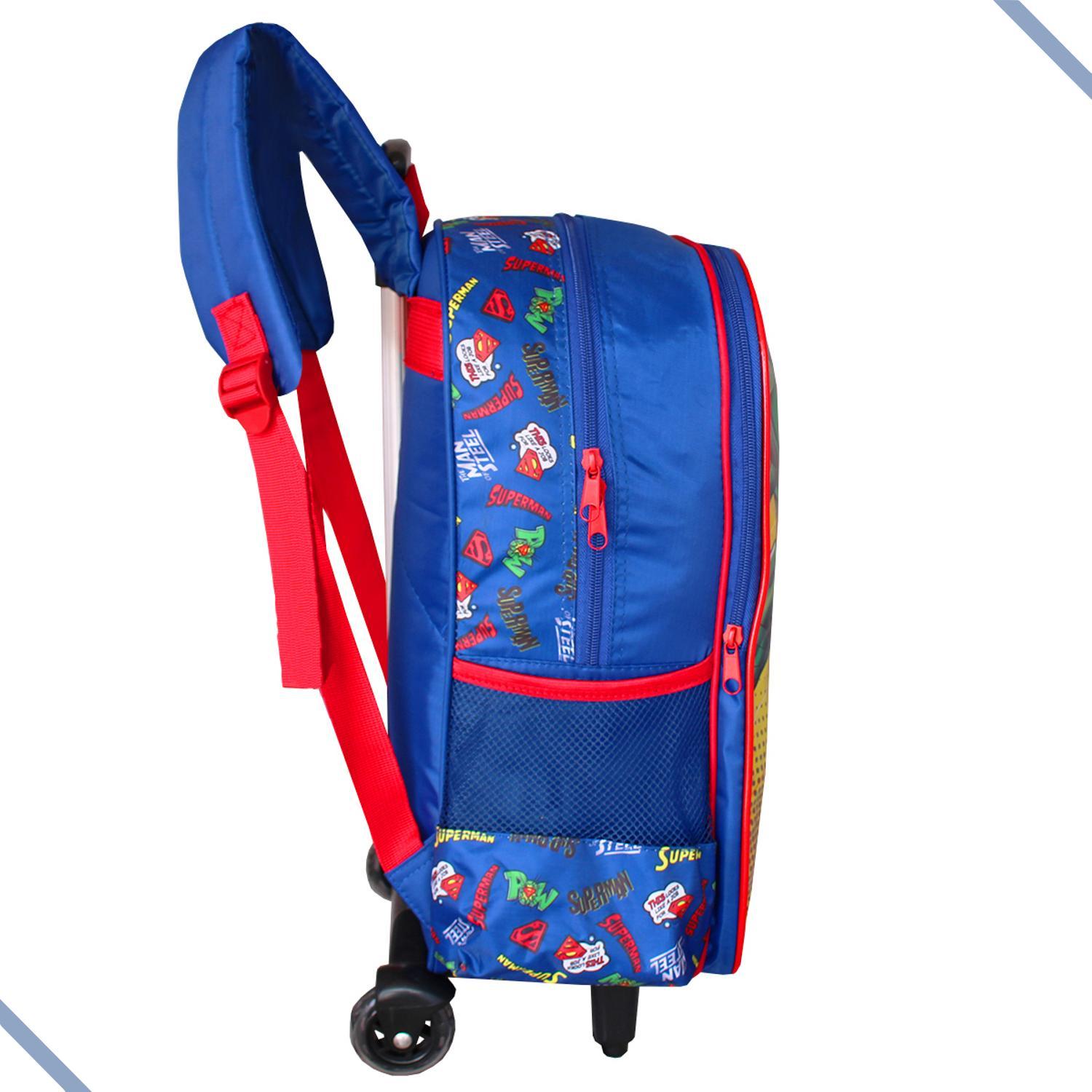 Miniatura Mochila Infantil Rodinhas Superman Vs Lex Luthor Warner Bros