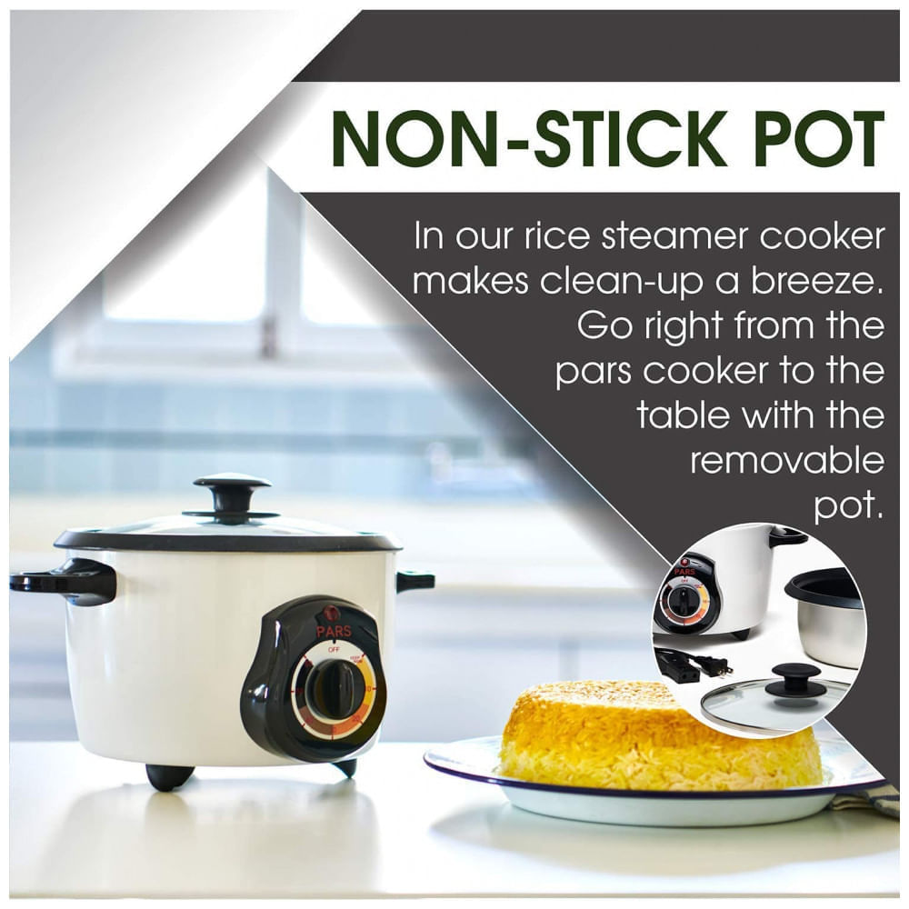 Pars Automatic Persian Rice Cooker Tahdig Rice Maker Perfect Rice Crust 3 Cup