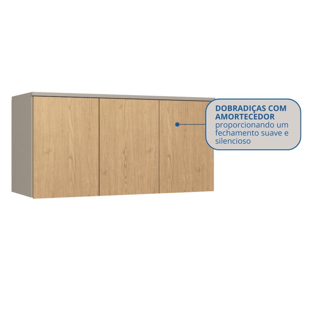 Miniatura Guarda-roupa Modulo Aéreo 3 Portas Elegance Níquel/Angelin