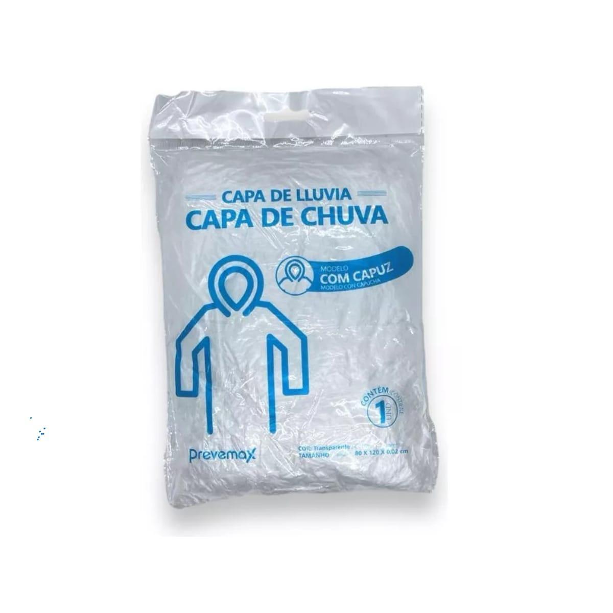 Miniatura 50 Capas De Chuva Descartavel Transparente Com Capuz Unissex