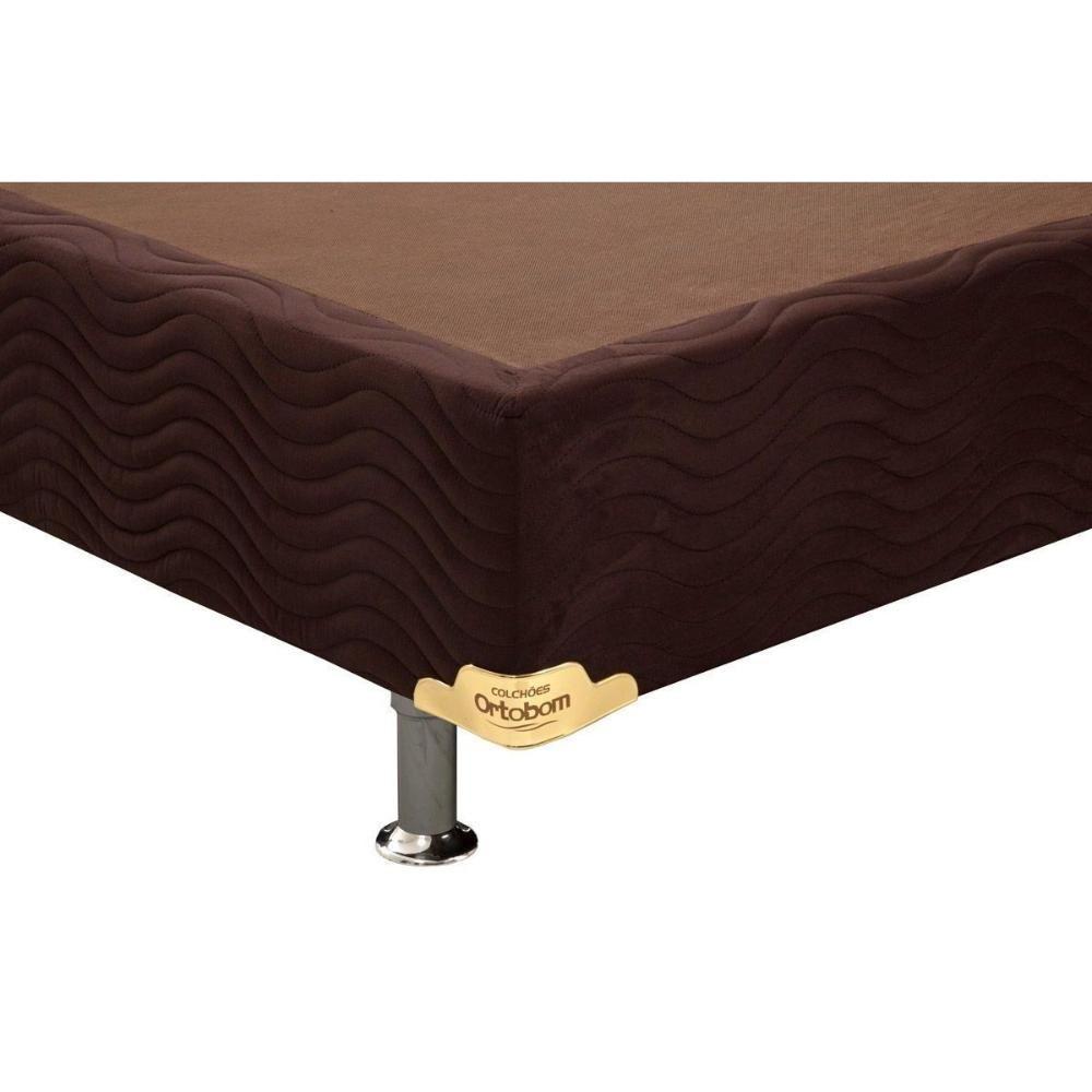 Miniatura Cama Box Base Queen Universal Suede Brown (158x198x30) - Ortobom