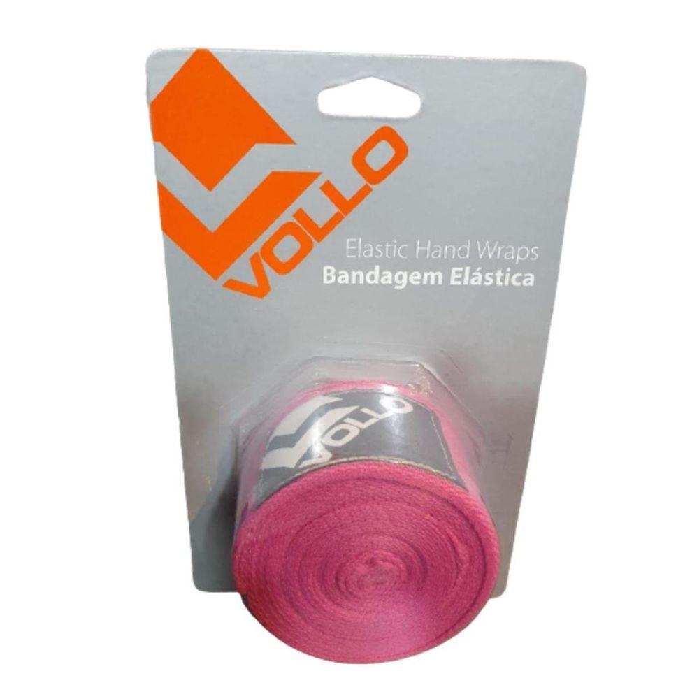 Luva De Boxe/Muay Thai Vollo + Protetor Bucal Rosa +Bandagem
