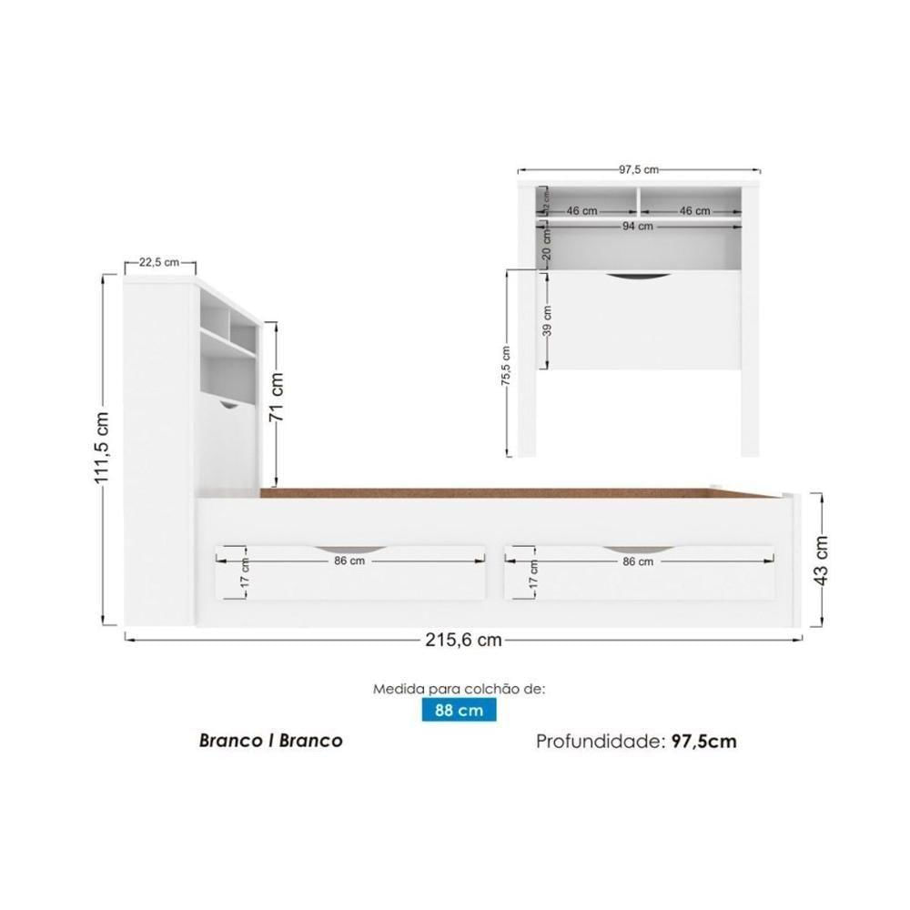 Miniatura Cama Solteiro Invcta + Pérola Polar + Guarda Roupa Veneza Luxo Branco
