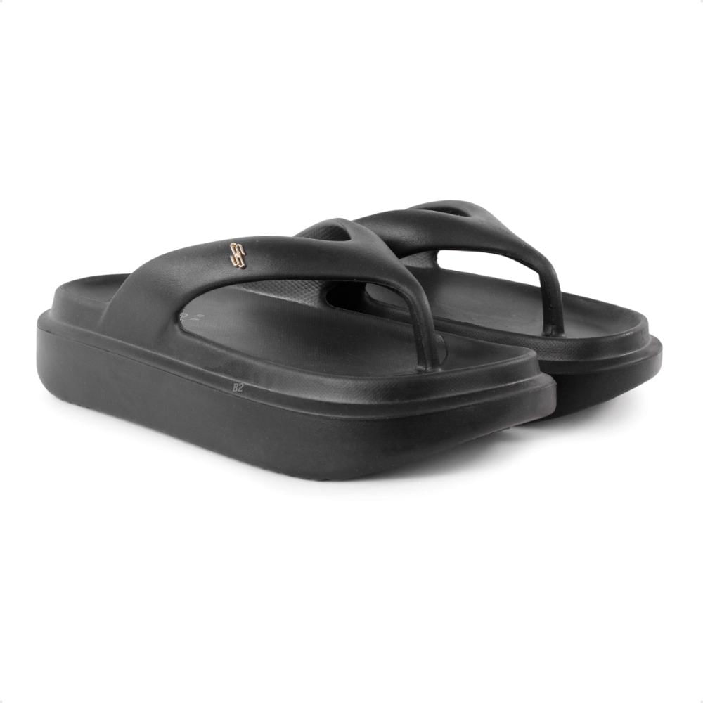 Miniatura Chinelo Usaflex Poofy Salto Plataforma Feminino Preto - 34