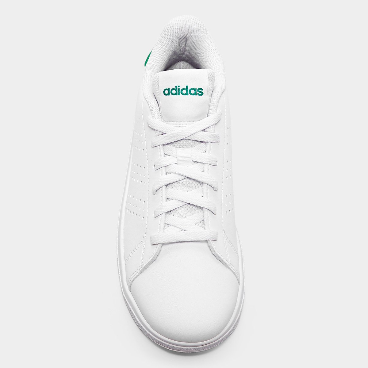 Miniatura Tênis Infantil Adidas Advantage Base 2.0 Branco+Verde - 33