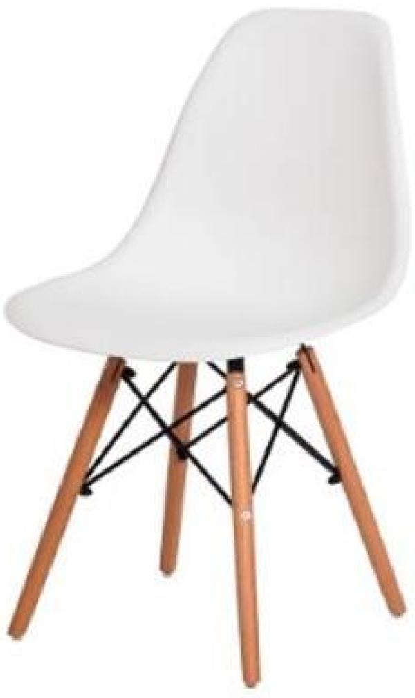 Miniatura Cadeira Charles Eames Eiffel Branca Base Madeira Sala Cozinh