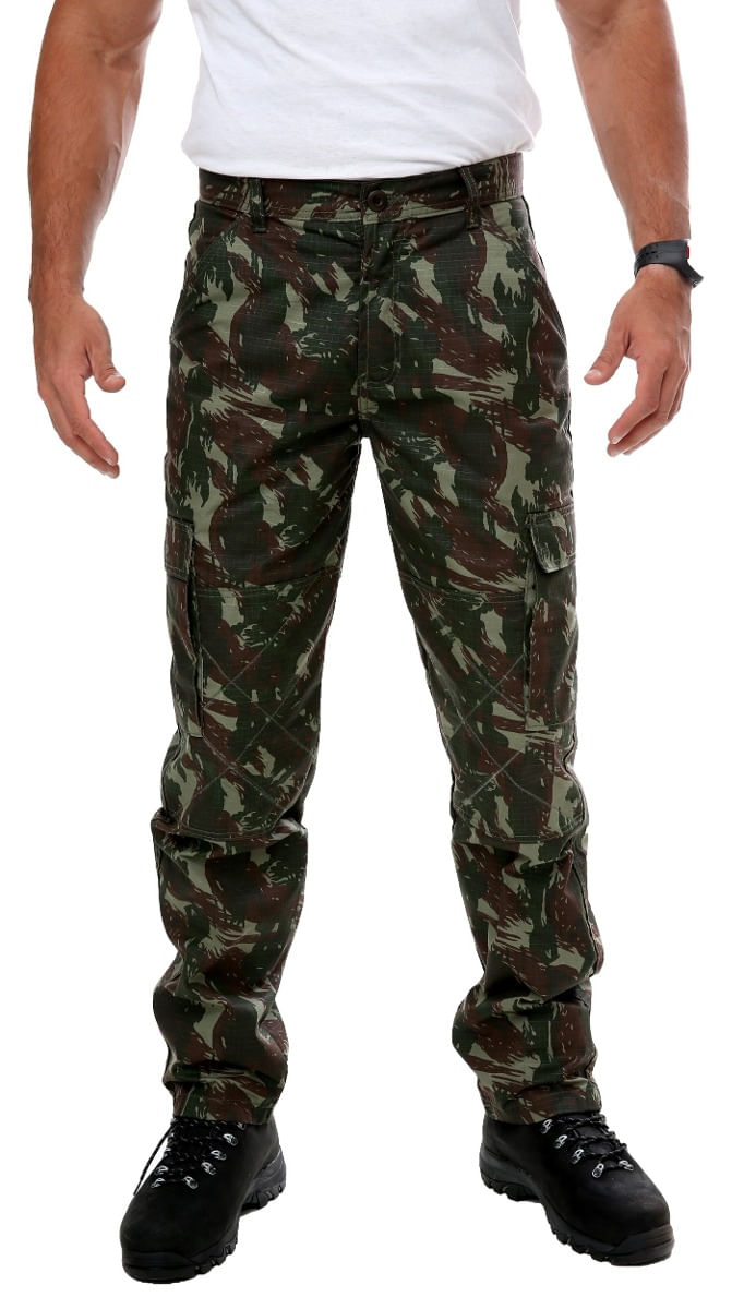 Miniatura Calça Tática Masculina 6 Bolsos Rip Stop Camuflada Fox Boy