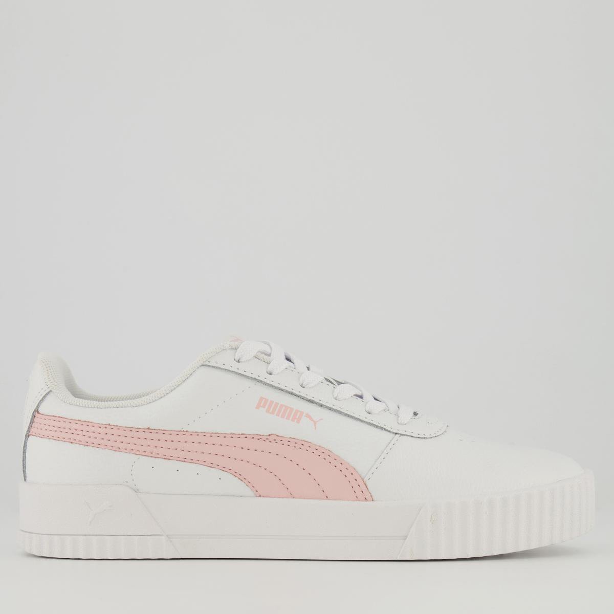 Miniatura Tênis Puma Carina Lux Bdp Feminino Off white+Rosa - 34