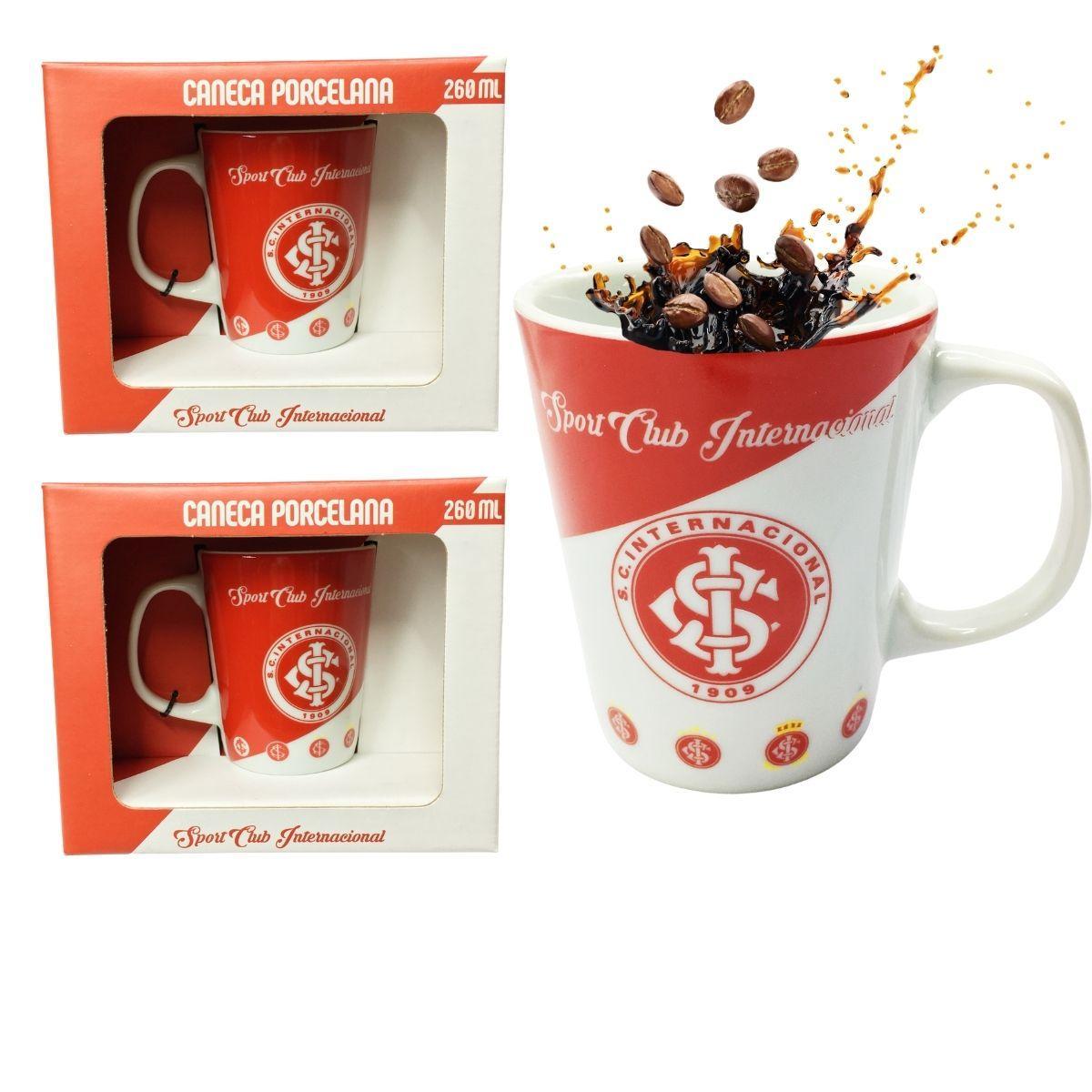Miniatura Kit 4Un Caneca Xícara Porcelana Reforçada 260Ml Café Escudo