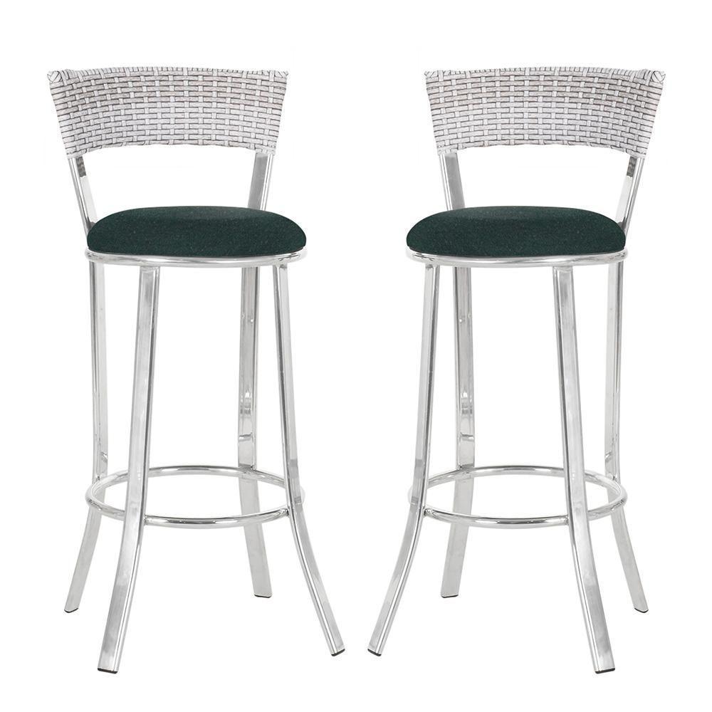 Miniatura Conjunto Com 2 Banquetas Em Alumínio, Fibra Sintética E Impermeável Tc Marmore A09