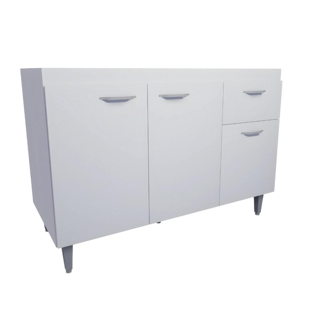 Miniatura Balcão de Pia Cozinha 120cm Armário Gabinete Morgana Branco