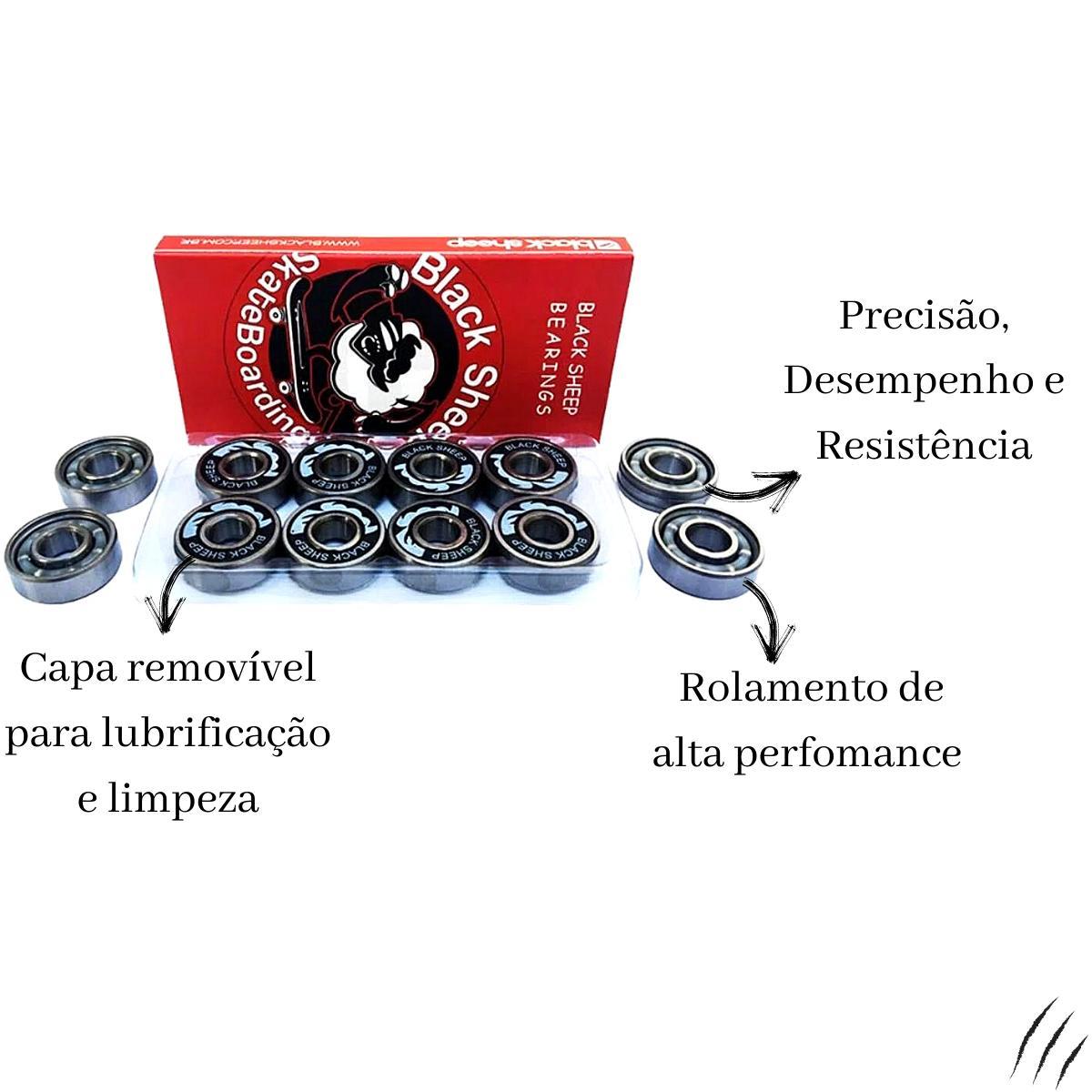 Miniatura Rodinha Skate + Rolamento Black Sheep Original Grátis