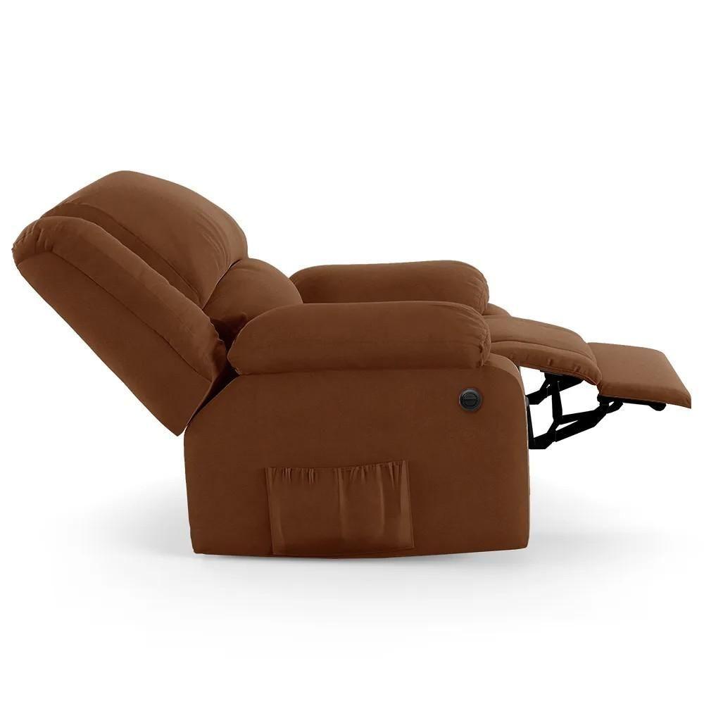 Miniatura Poltrona Do Papai Reclinável Pietra Power Elétrica Usb Fh9 Veludo Terracota - Mpozenato