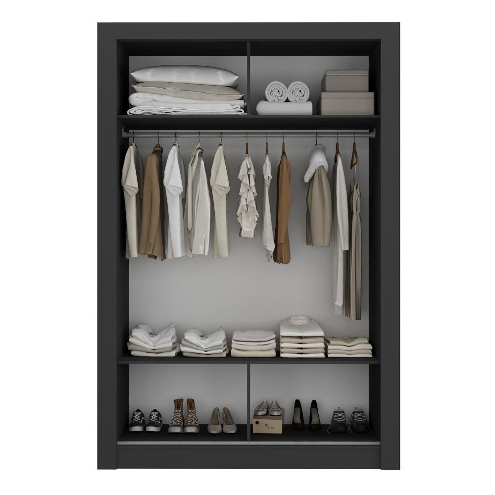 Miniatura Guarda Roupa Solteiro 2 Portas Ágata Yescasa Guarda Roupa Solteiro 2 Portas - Yescasa Preto
