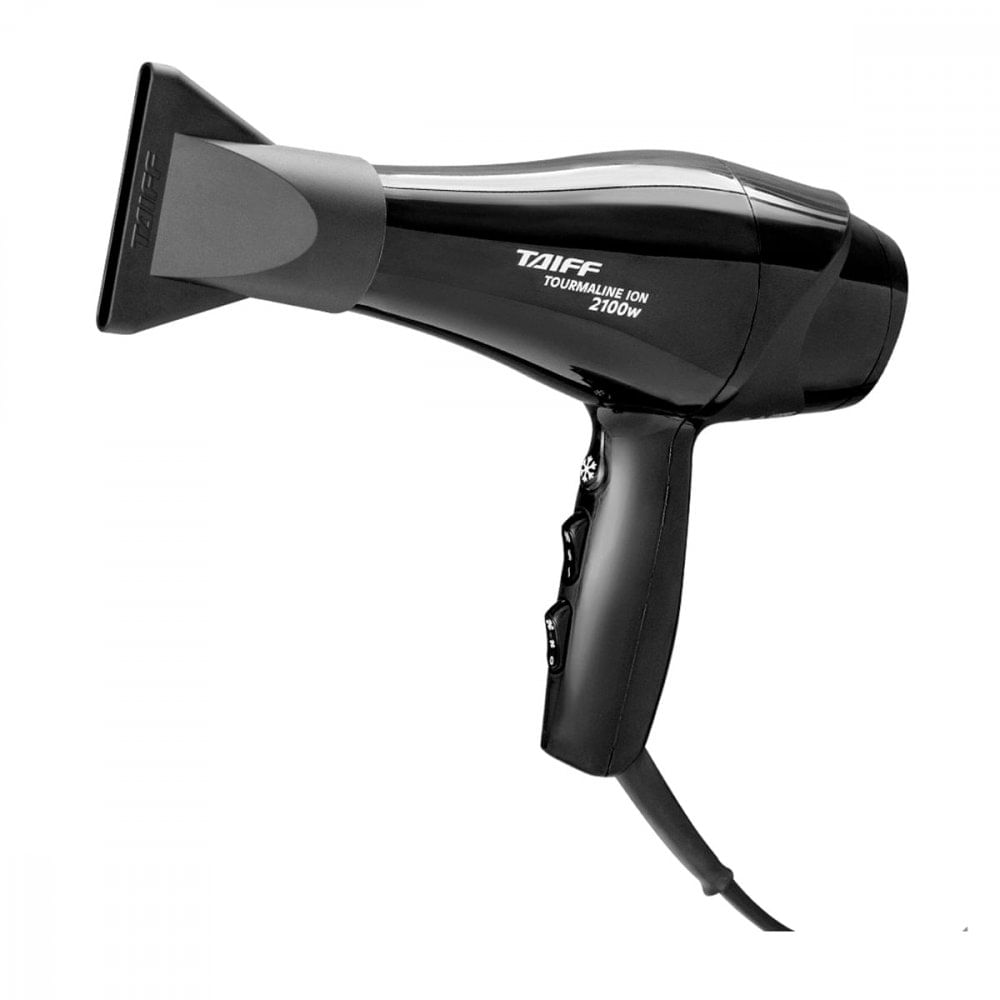 Miniatura Secador de Cabelo Taiff Elegance Tourmaline Ion 2100W Preto - 110V