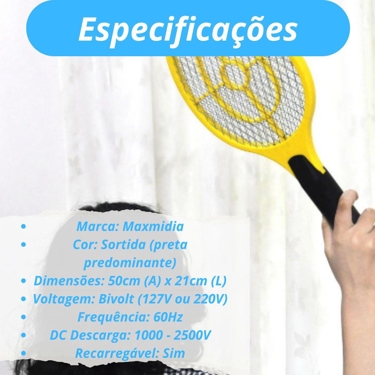 Miniatura Raquete Elétrica Mata Mosquitos - Entrega Rápida