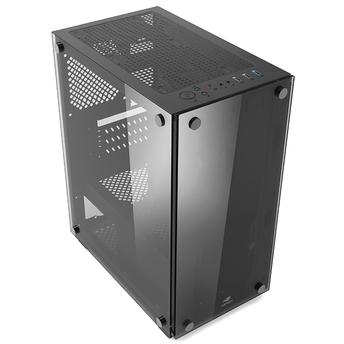 Miniatura Gabinete Gamer C3Tech MT-G110BK, Micro-ATX, Lateral e Frontal Vidro, Preto
