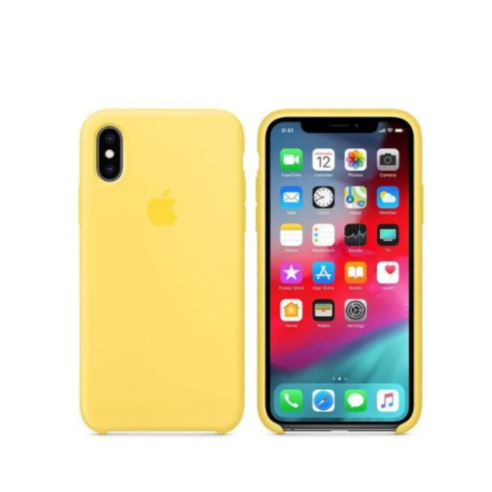 Miniatura Capa Capinha Case Silicone Iphone Xr Aveludada Cor Amarela