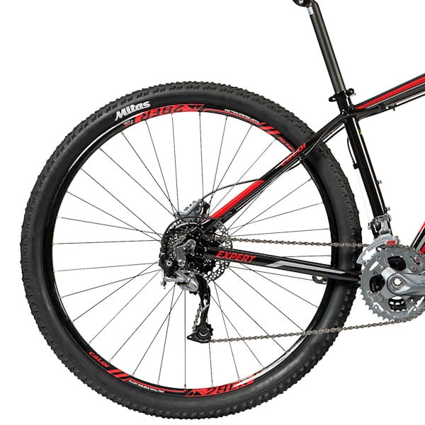 Miniatura Bicicleta Caloi Explorer Expert 2018 Preta/vermelha Tam.17