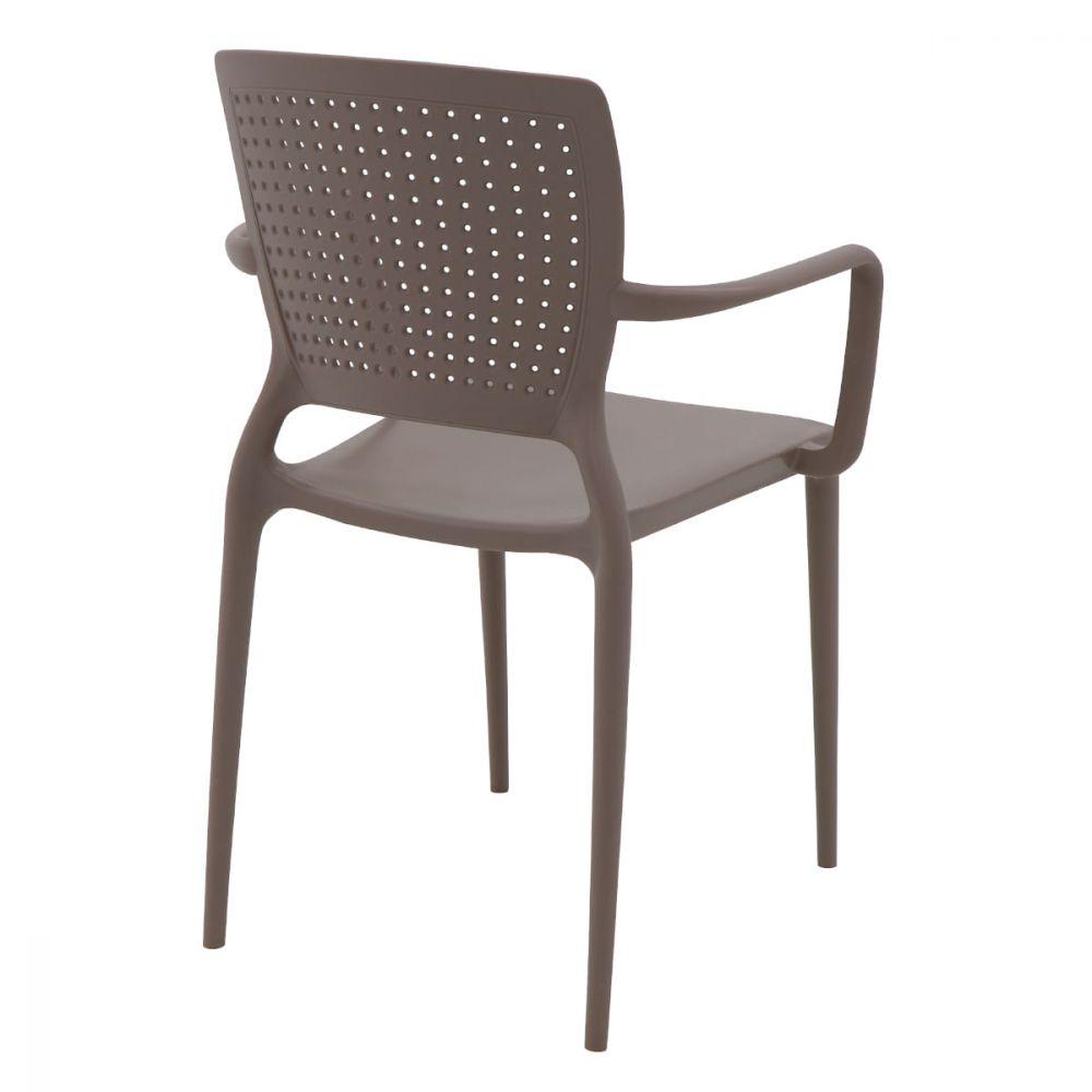 Miniatura Cadeira Tramontina Safira com Braços Camurça Fibra de Vidro