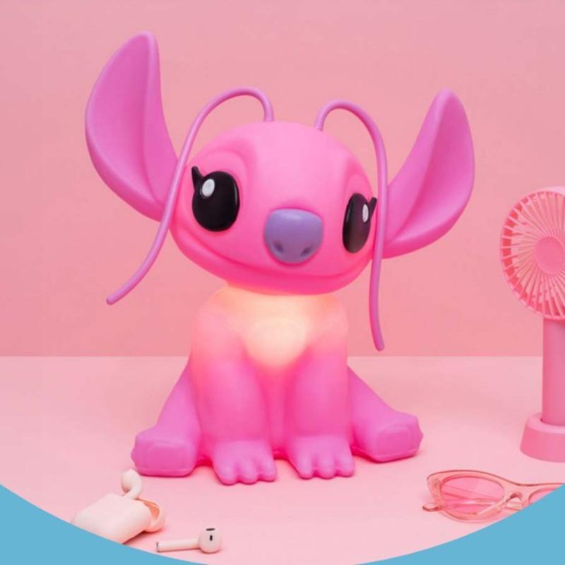 Miniatura Luminária Mesa Angel Stitch Disney Polietileno