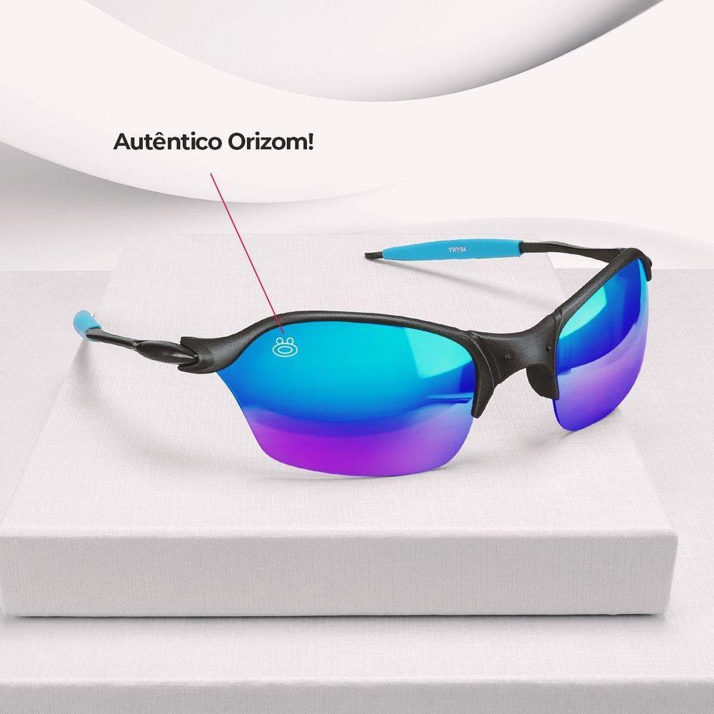 Miniatura Oculos Sol Proteção Uv Masculino Praia Lupa Metal + Case Estiloso Presente Lente Espelhada Original