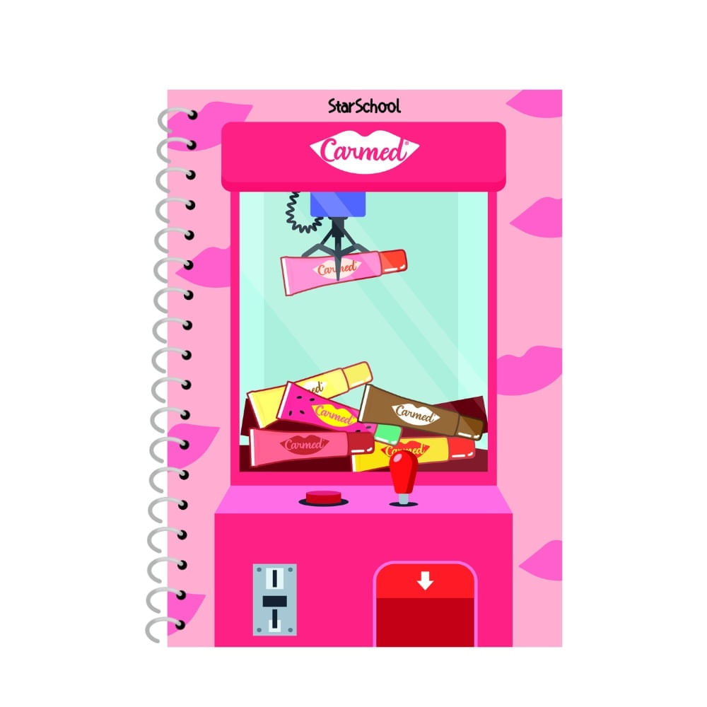 Miniatura Caderno Carmed Capa Dura 10 Matérias 160 Folhas Sortido + Bolsa Plástico